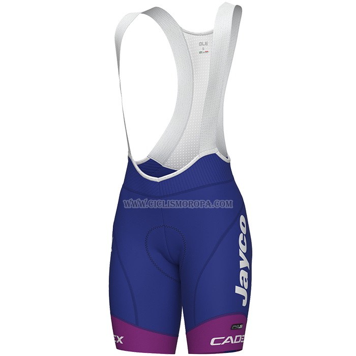 2023 Ropa Ciclismo Mujer Jayco Alula Violeta Blanco Mangas Cortas y Culotte Corto